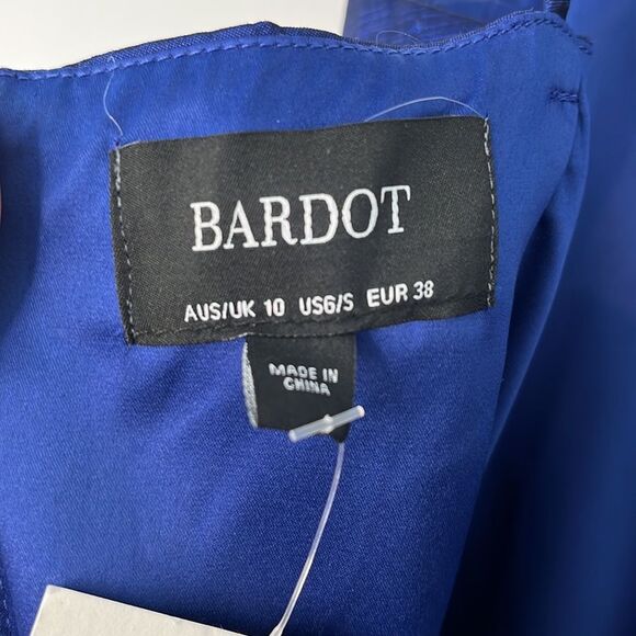 NWT Bardot Geri Taffeta Ruffle Mini Dress in Cobalt Blue 6/8 - Picture 12 of 12